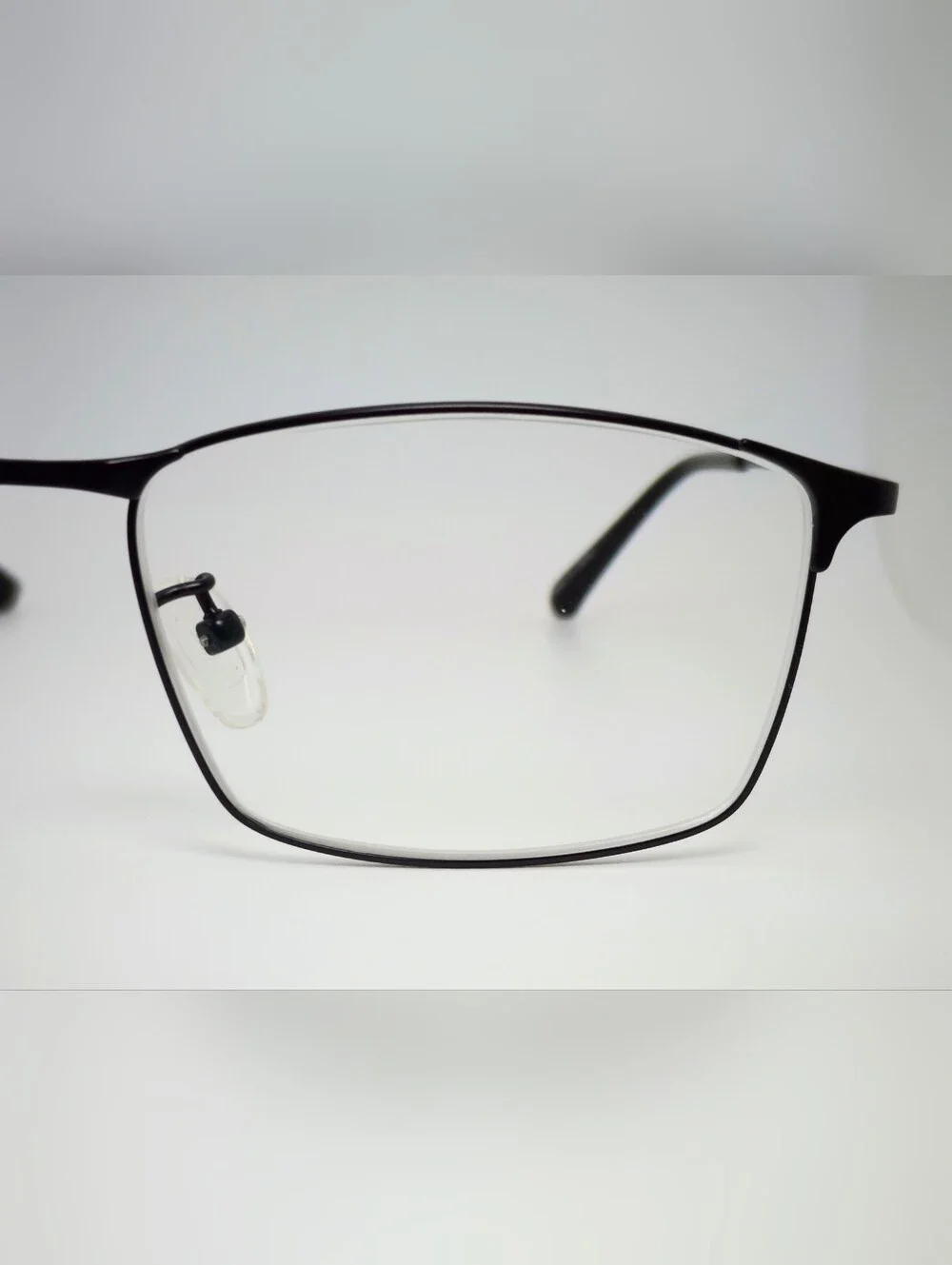 Decider. Womens Black Low Gloss Rectangular Titanium Frame.